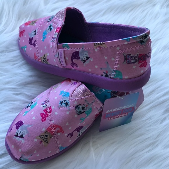 Sketchers Kids Slip-ons animal mermaid print 13 pink NWT - Picture 3 of 4